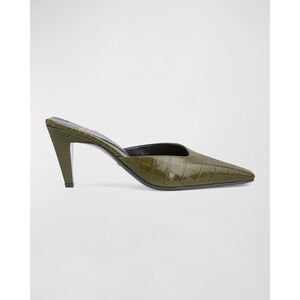 gucci mallory 75mm croc mule military wood 39
